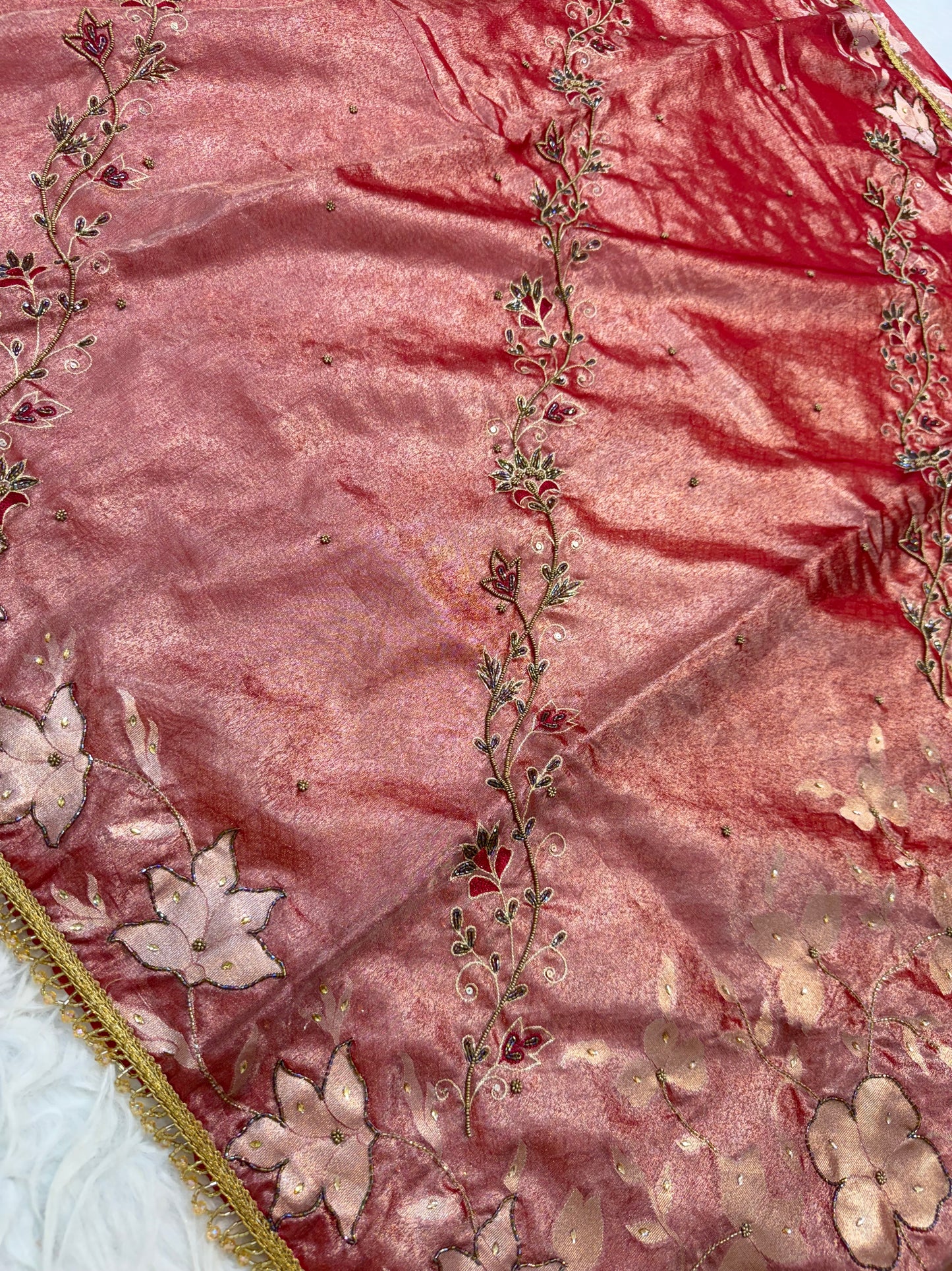 Tissue Aari Work Banarasi silk saree