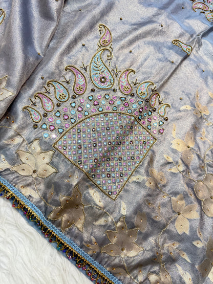 Tissue handwork Banarasi silk saree