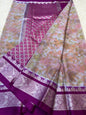Multi colore warm silk digital print Banarasi saree