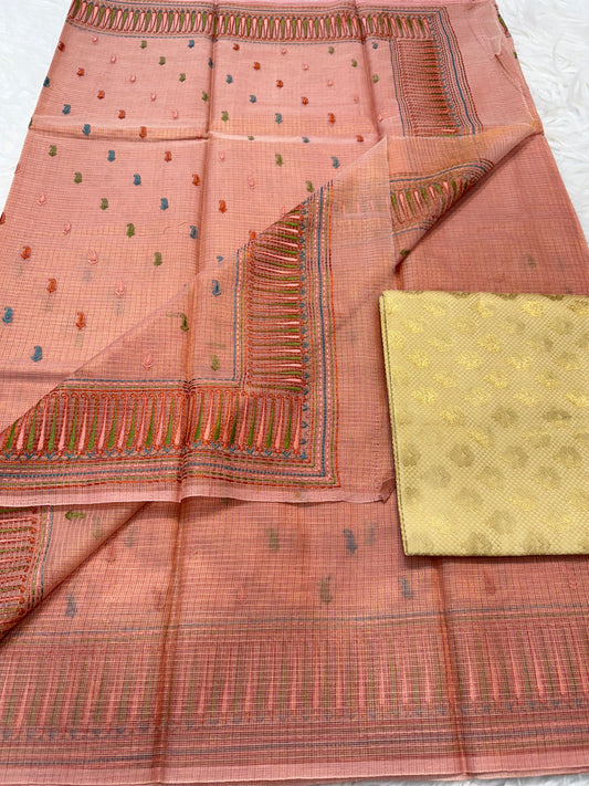 Banarasi tissue embroidery saree