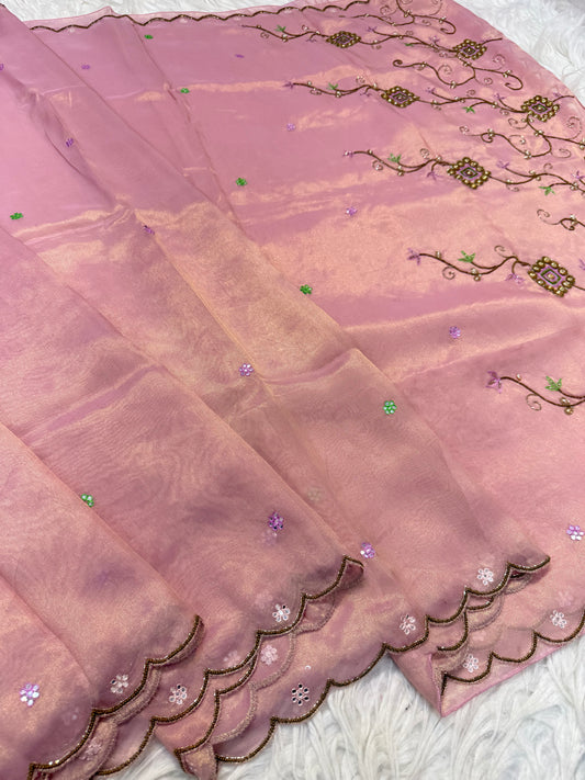 Tissue zardosi work fancy party wear