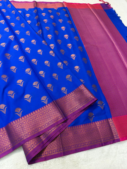 Royal blue premium soft silk Banarasi saree