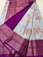 multicolour soft Dupion silk digital  print Banarasi saree