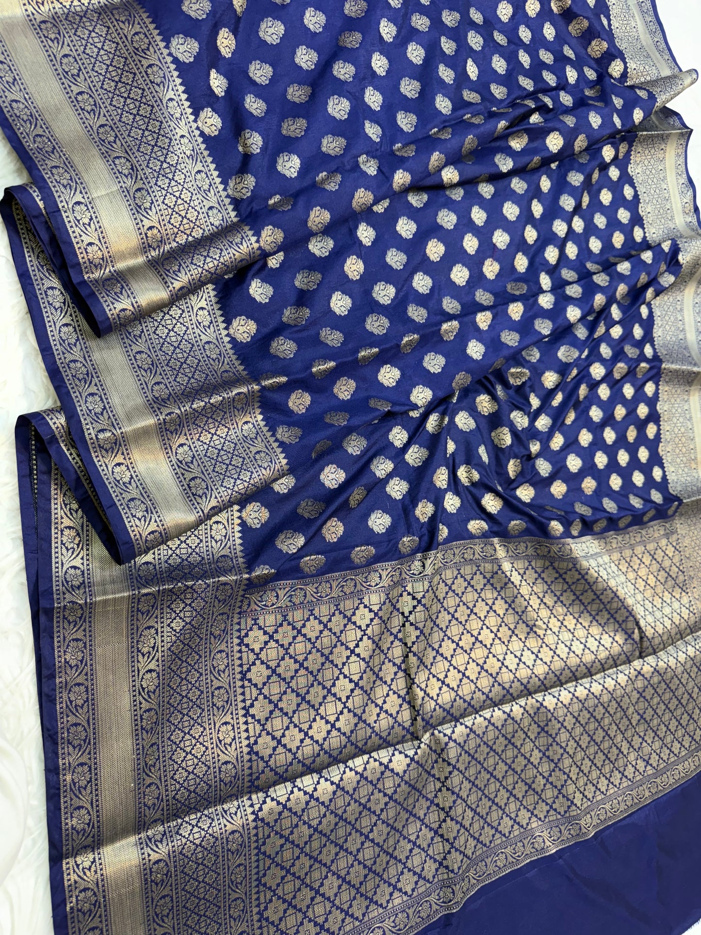 Nevy shade Dupion Silk Banarasi Saree 