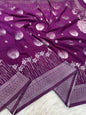Magenta shade georgatte Banarasi saree