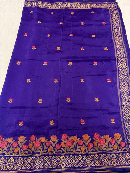Navy shade viscose embroidery premium designer saree