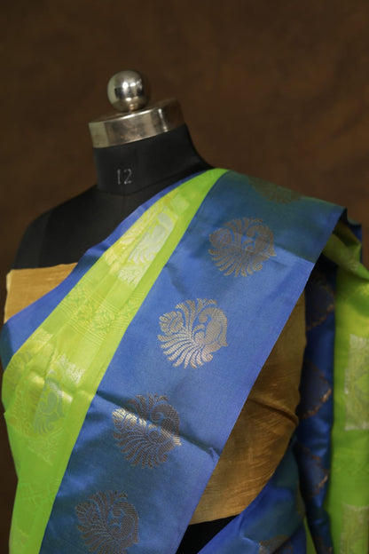 Multicolour shade Kora organza Banarasi saree