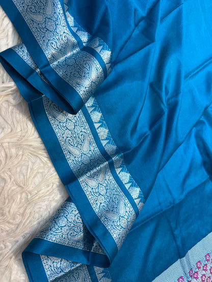 Firozi shade warm silk premium Banarasi saree