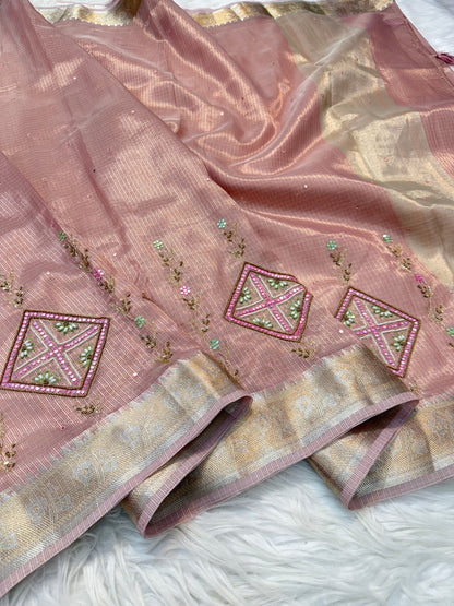 Tissue Kota handwork Banarasi Sarees