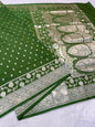 Mehandi shade katan Banarasi silk Saree