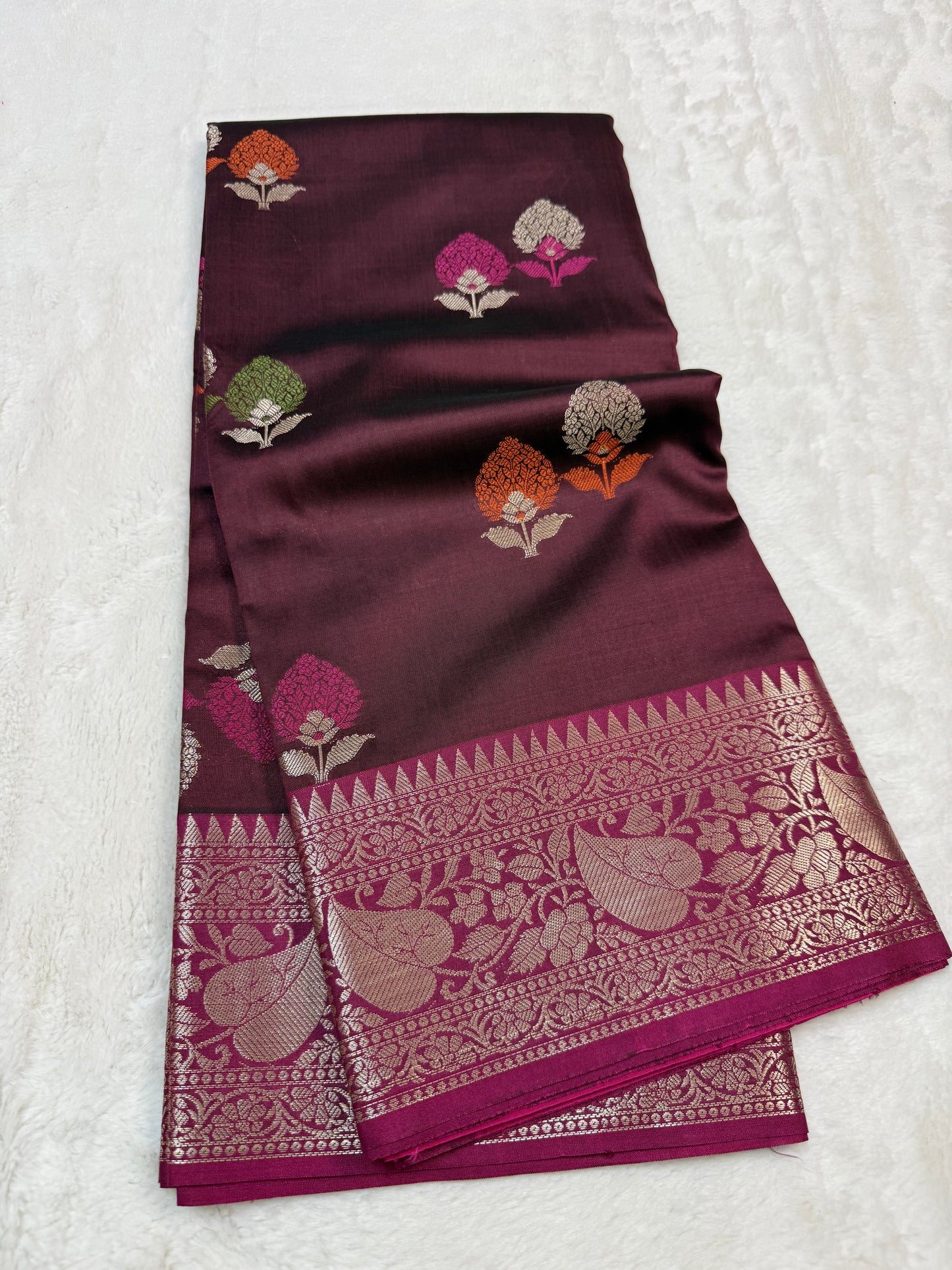 Maroon Soft Silk Premium Banarasi Saree