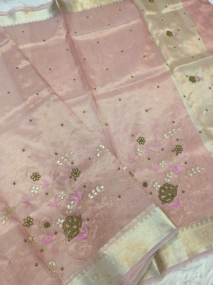 tissue kota handwork banarasi saree