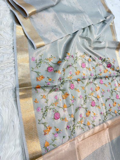 Banaras tissue kota fancy work saree