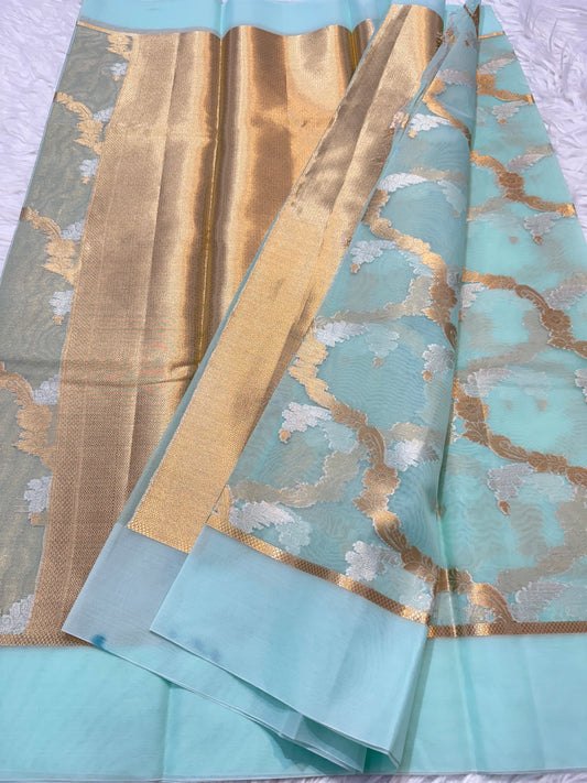 Banarasi kora organza alfi saree