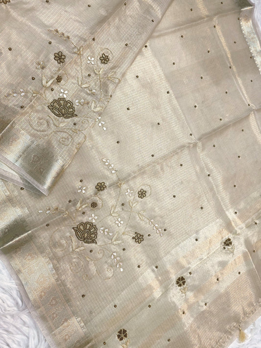 tissue kota handwork banarasi saree