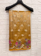 Gold  tissue cutwork embroidery premium designer Banarasi saree