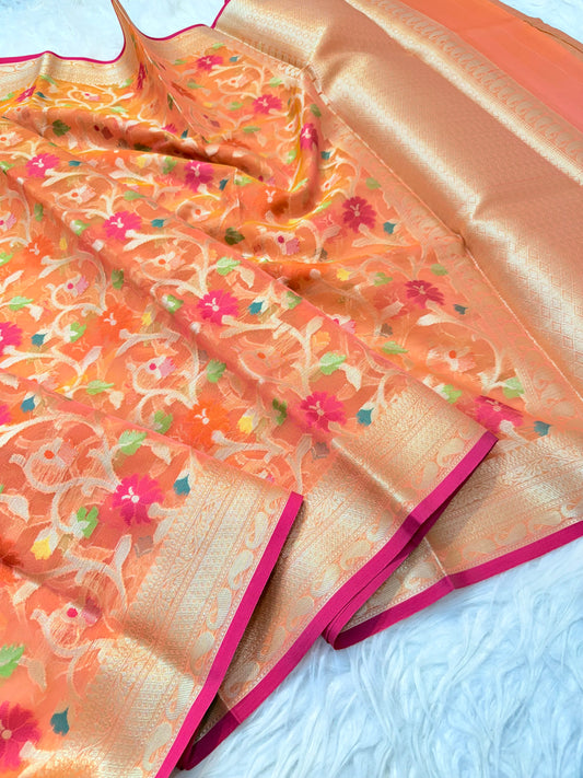 Banarasi kora organza saree