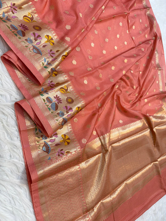 Raw mango pathni border banarasi saree