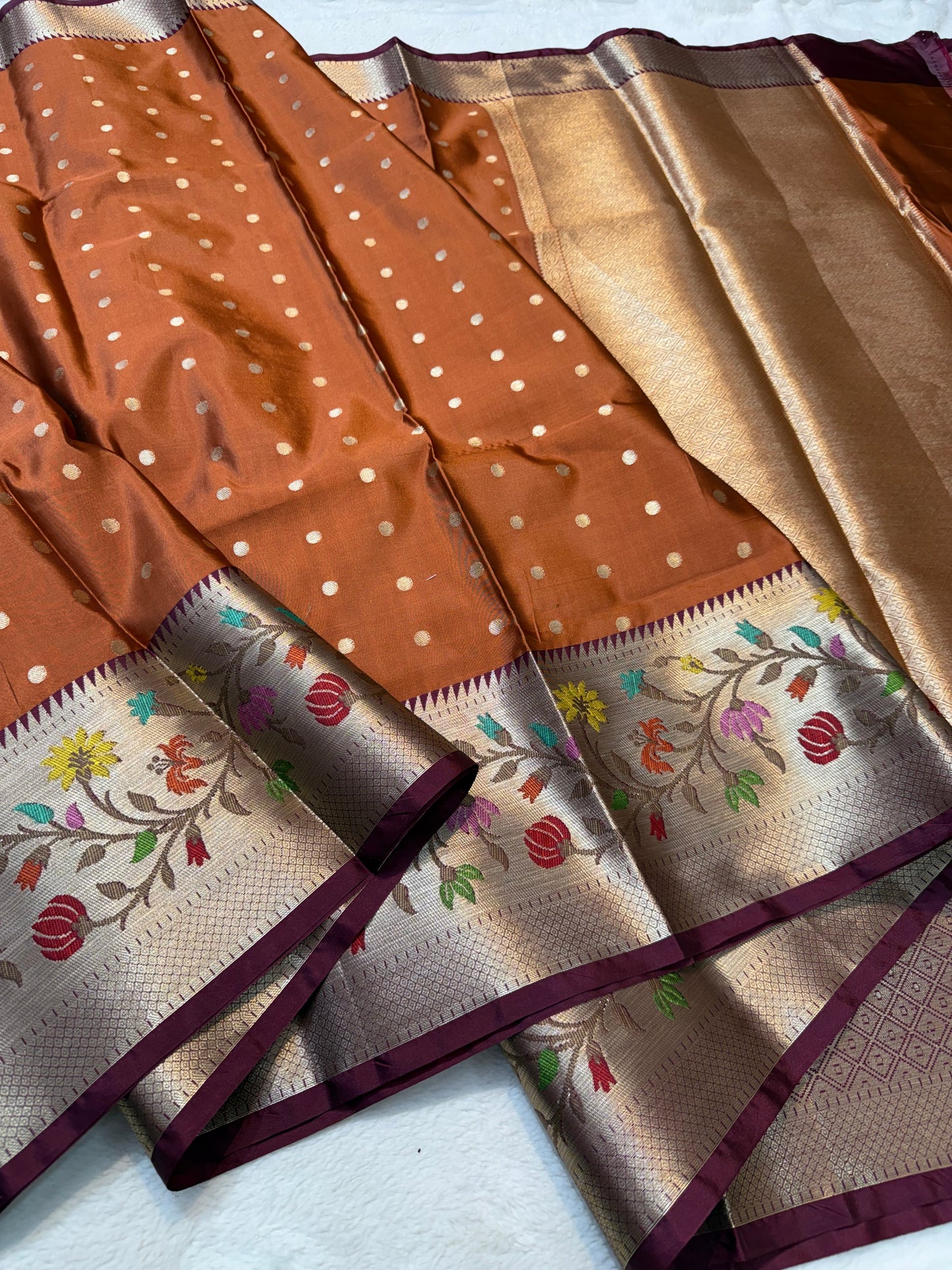 Maroon Soft Silk Pathni Border Premium Banarasi Saree