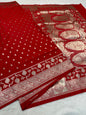 Red shade katan Banarasi silk Saree