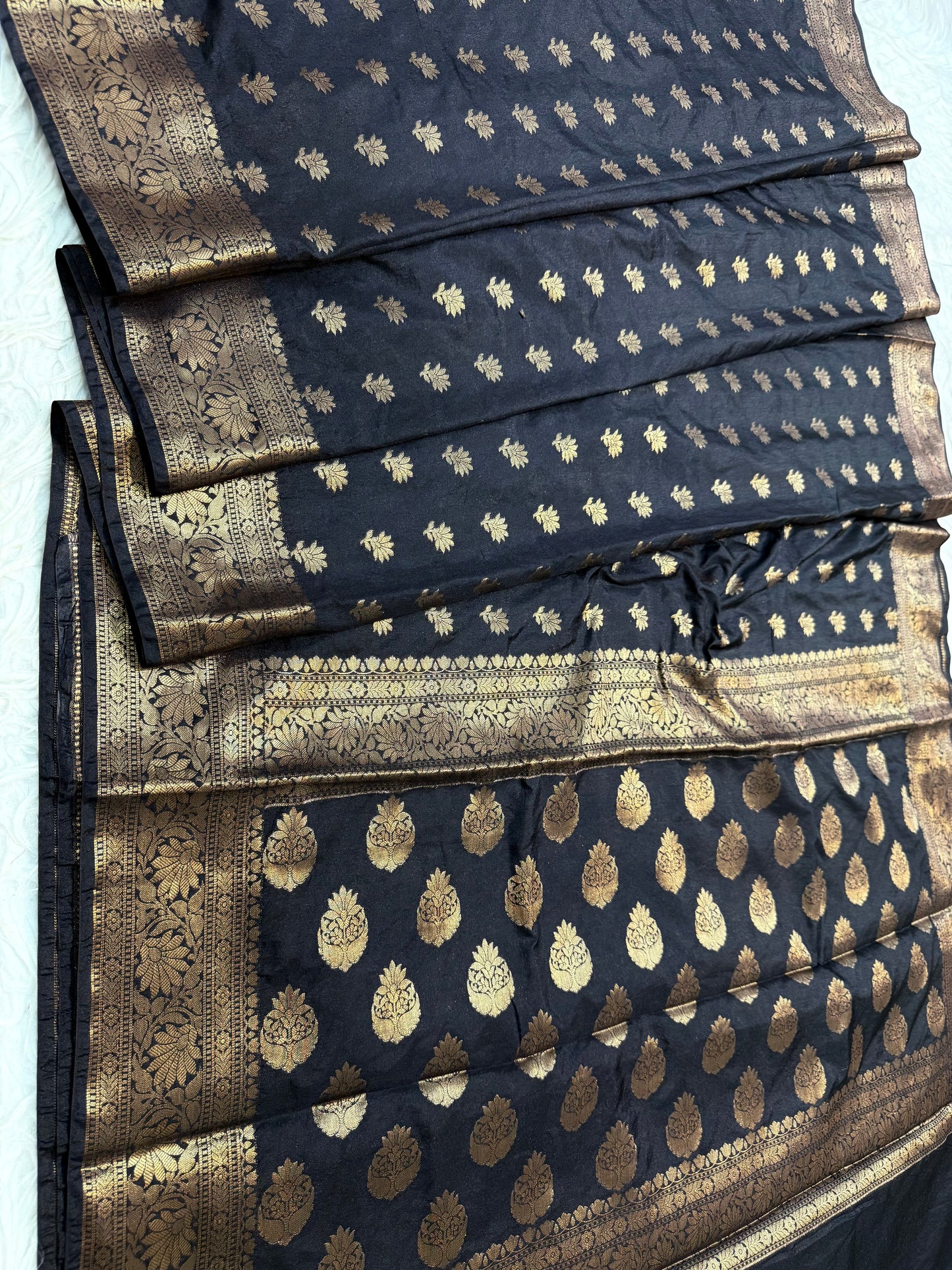 Black shade Dupion Silk premium Banarasi Saree