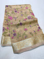 Beige shade tissue kota embroidery primum Banarasi saree