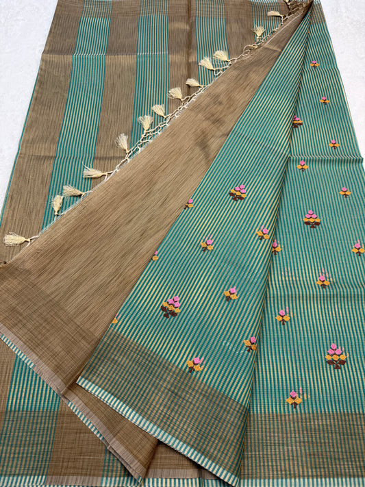 Multicolour shade kota embroidery Banarasi saree