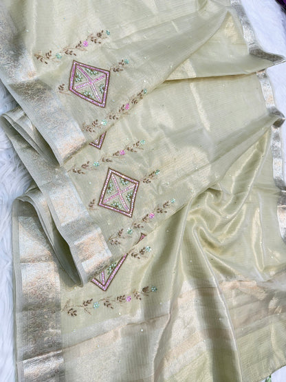 Tissue Kota handwork Banarasi Sarees