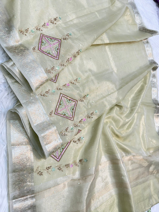 Tissue Kota handwork Banarasi Sarees