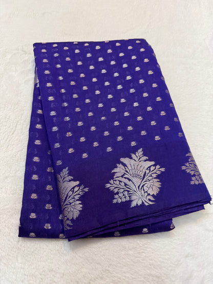 Bevy blue shade raw mango Banarasi premium Banarasi saree