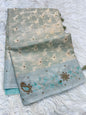 Sea green shade tissue kota designer handwork premium Banarasi saree