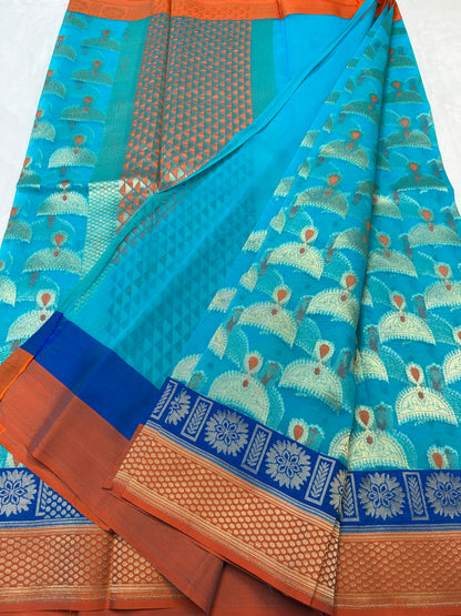Multicolour shade kora silk premium Banarasi saree