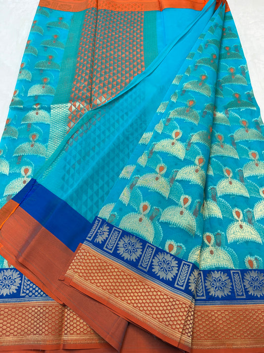 Multicolour shade kora silk premium Banarasi saree