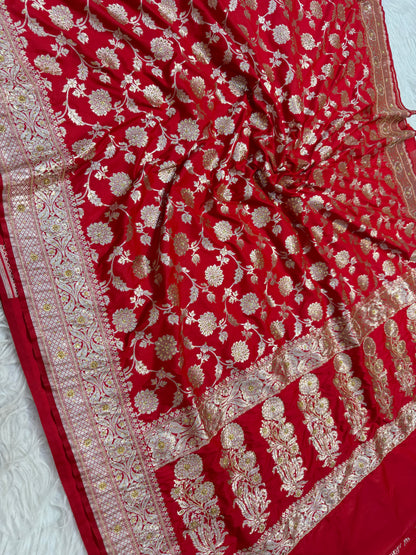 Banarasi satan katan ari & stone work saree
