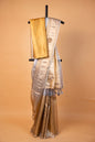 Gold silver tissue half half  tissue designer hand work Banarasi saree