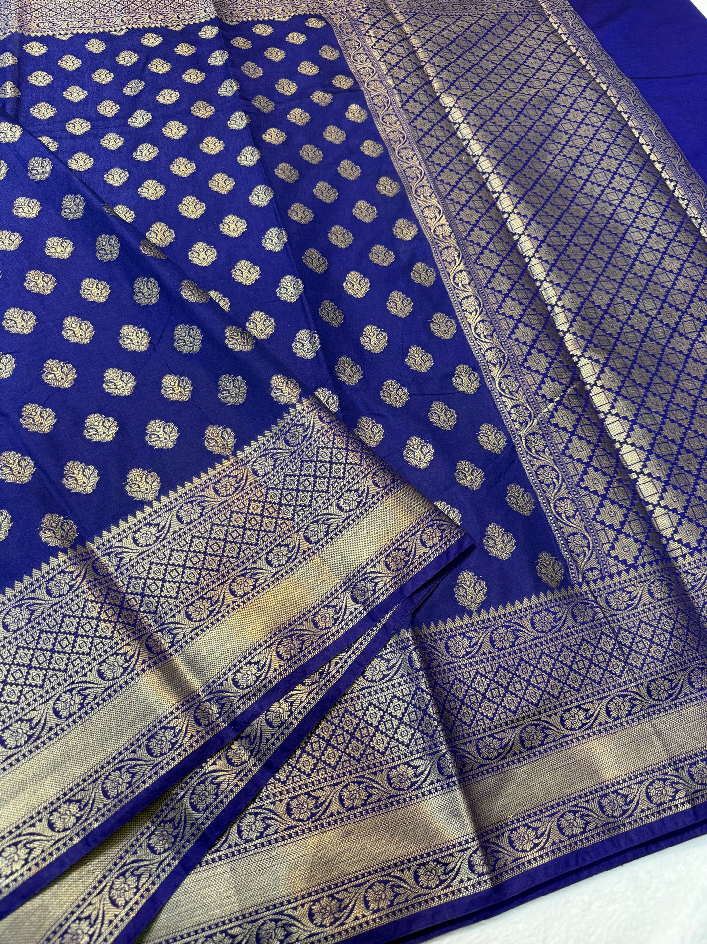 Blue shade Dupion Silk Banarasi Saree 