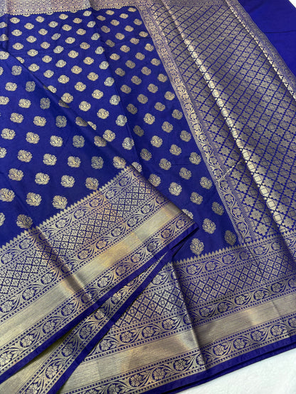 Blue shade Dupion Silk Banarasi Saree 
