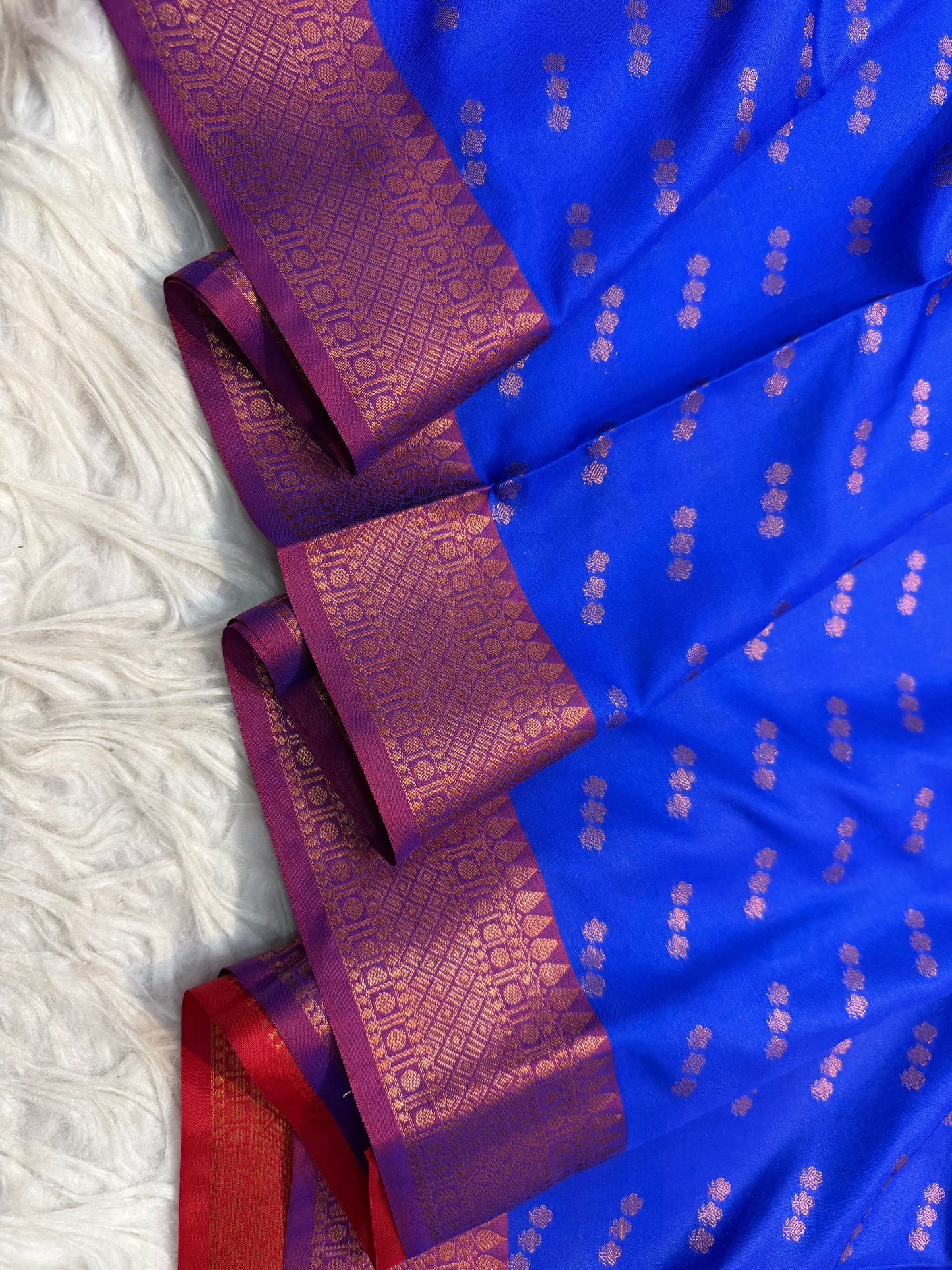 Royal blue magenta  shade premium soft silk Banarasi saree