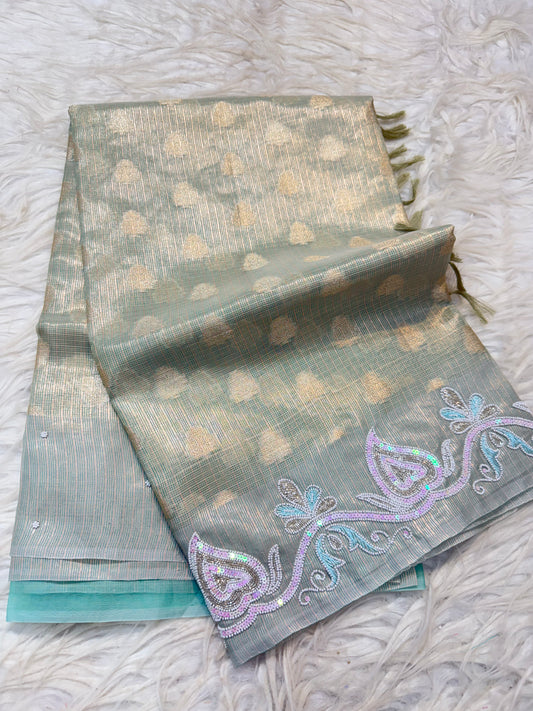 Tissue kota handwork Banarasi saree