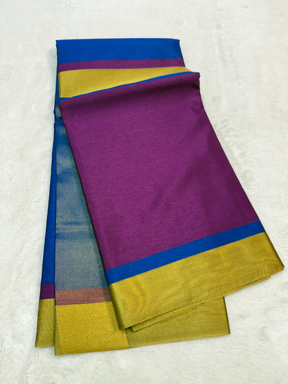 Multicolour shade premium soft silk Banarasi saree