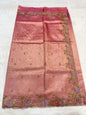 Pink shade tissue cutwork embroidery premium designer Banarasi saree