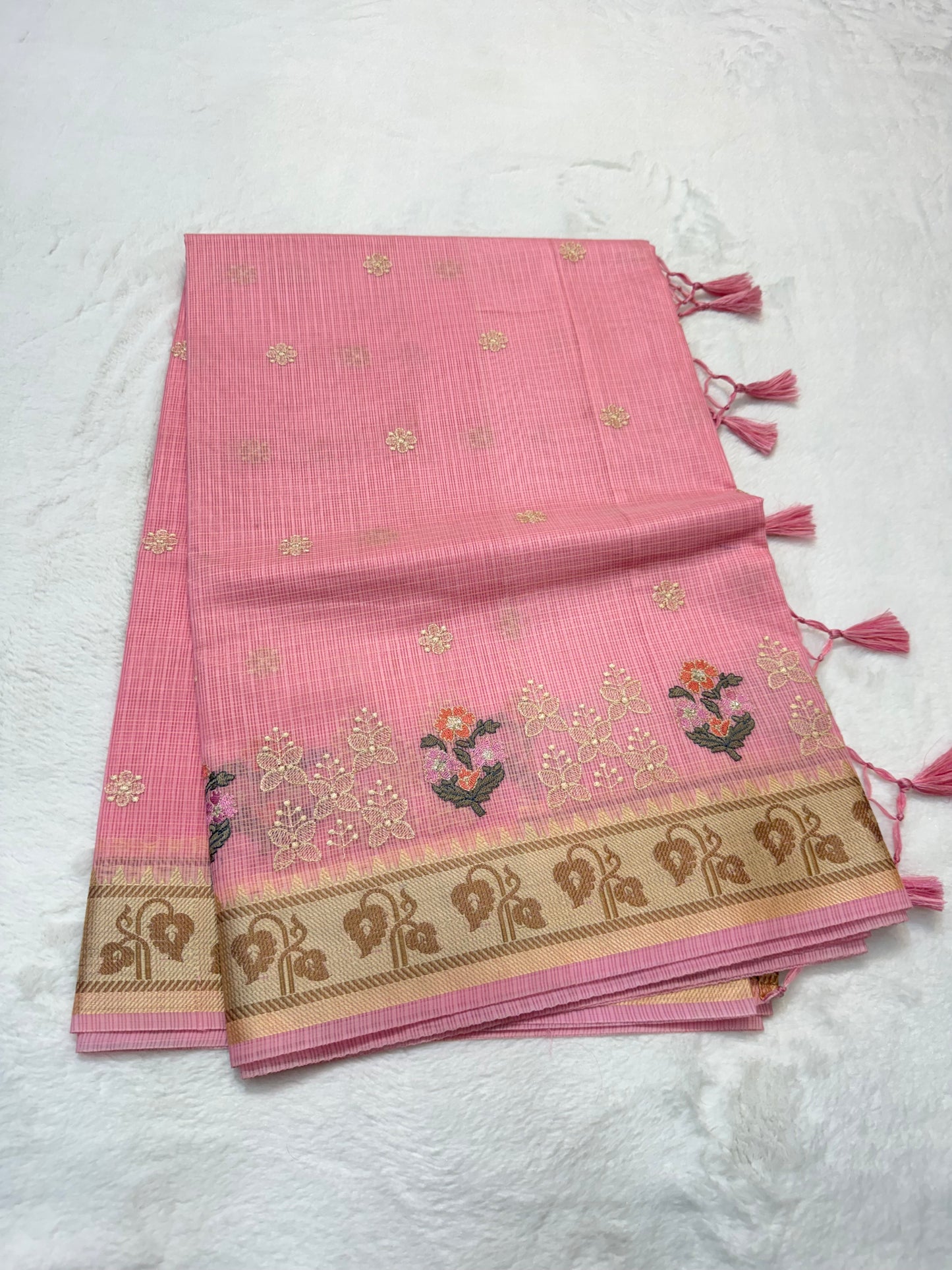 Pink shade kota designer embroidery Banarasi saree