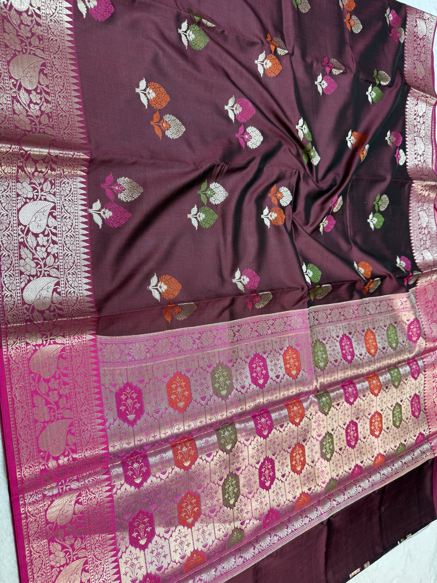 Maroon Soft Silk Premium Banarasi Saree