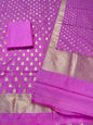 Pink Cotton Silk Banarasi Three Piece suit
