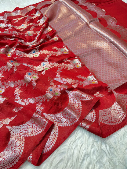 Raw mango Mina  banarasi saree
