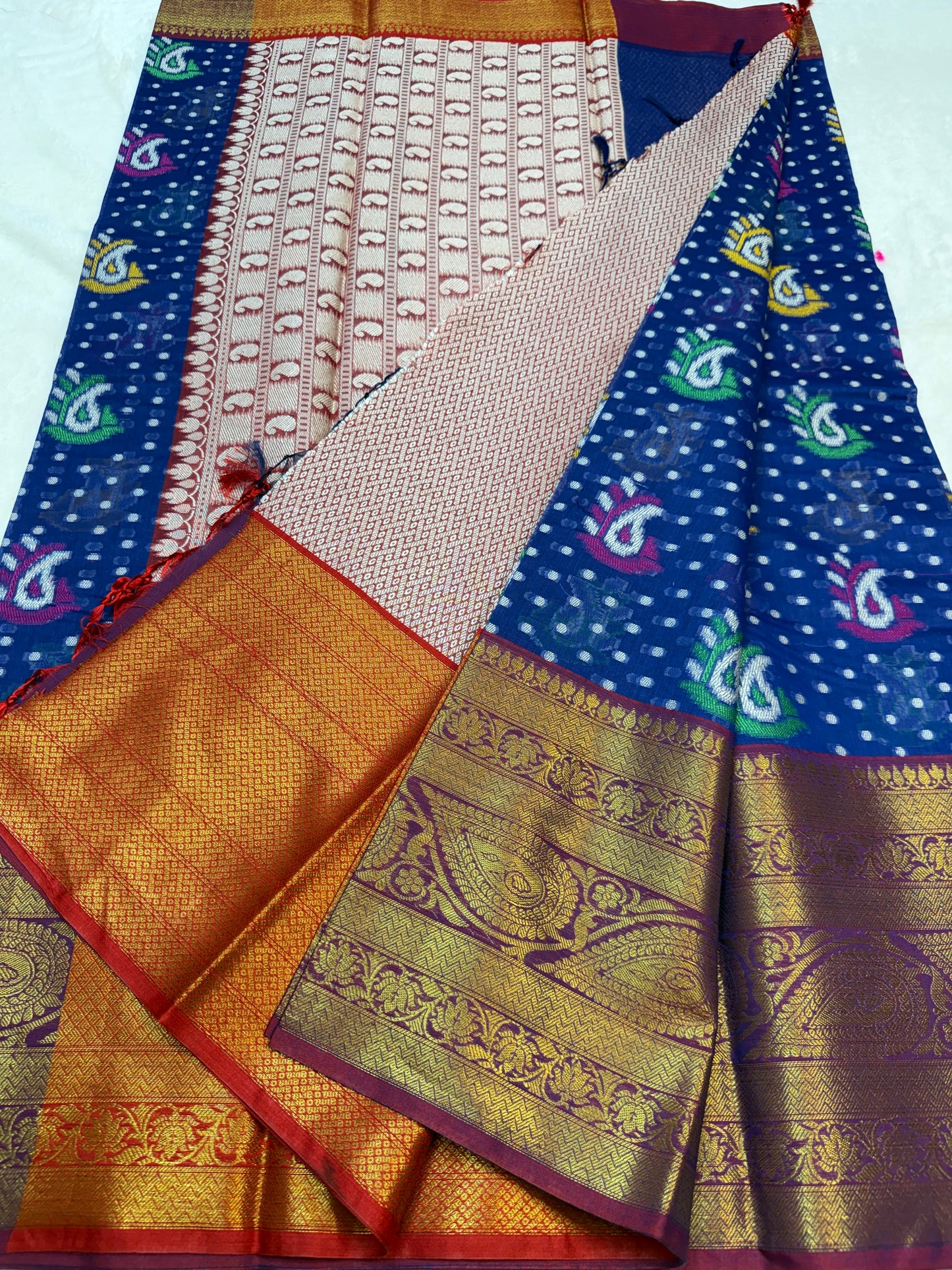 Multicolour cotton silk premium Banarasi saree