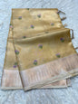 Gold shade tissue kota embroidery primum Banarasi saree