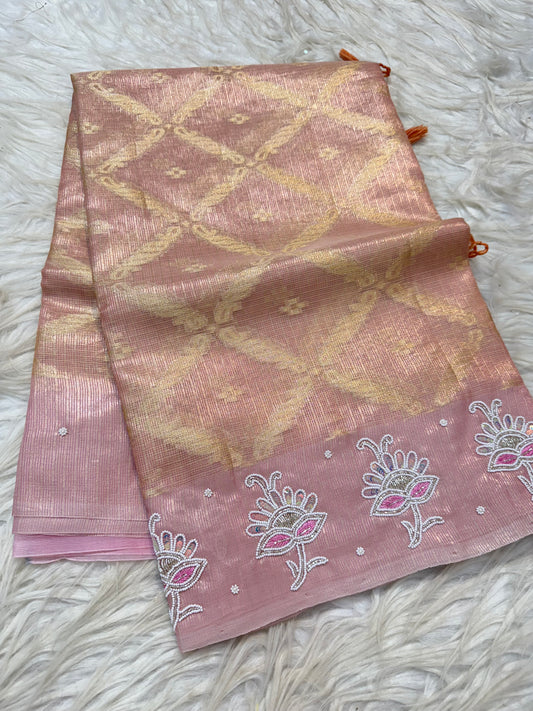 Tissue kota handwork Banarasi saree