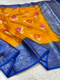 Mango blue warm silk premium Banarasi saree