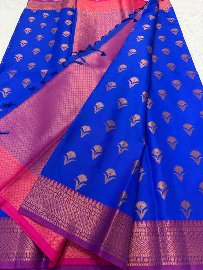 Royal blue premium soft silk Banarasi saree